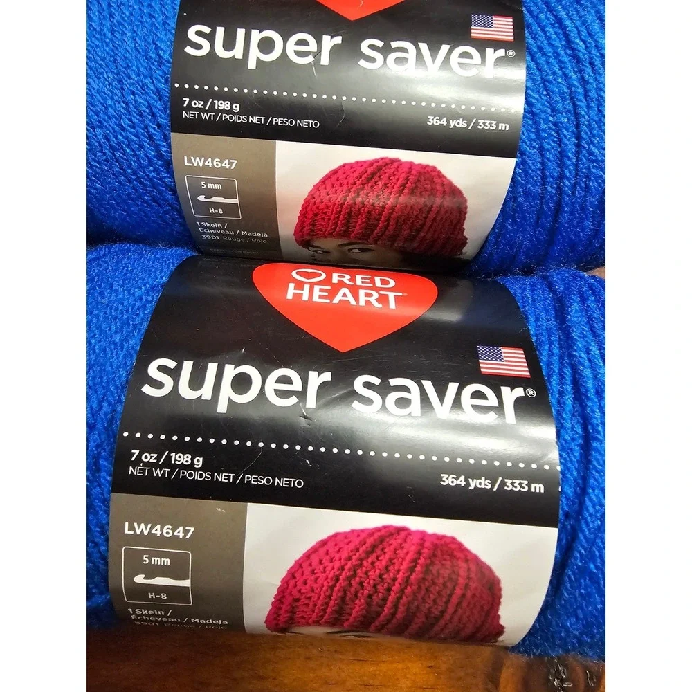 Red Heart Super Saver Yarn Royal Blue Acrylic Medium Weight 4